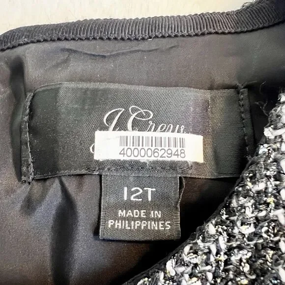 J. Crew Sparkling Constellation Sheath Dress Black Metallic Tweed Sz 12T Tall - Picture 8 of 13